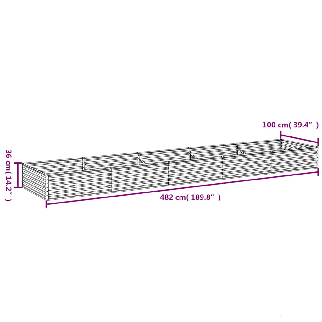 Garden Raised Bed 482 x 100 x 36 cm