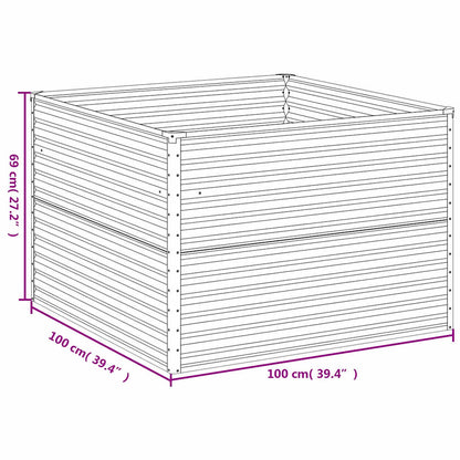 Garden Raised Bed 100 x 100 x 69 cm Galvanised Steel