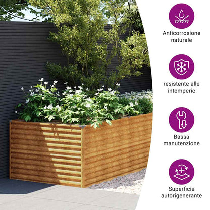 Garden Raised Bed 479x100x69 cm Corten Steel