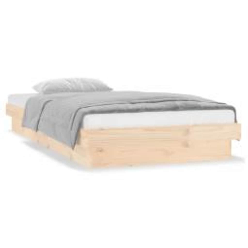 LED Bed Frame without Mattress 100x200 cm Solid Wood