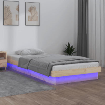 LED Bed Frame without Mattress 100x200 cm Solid Wood