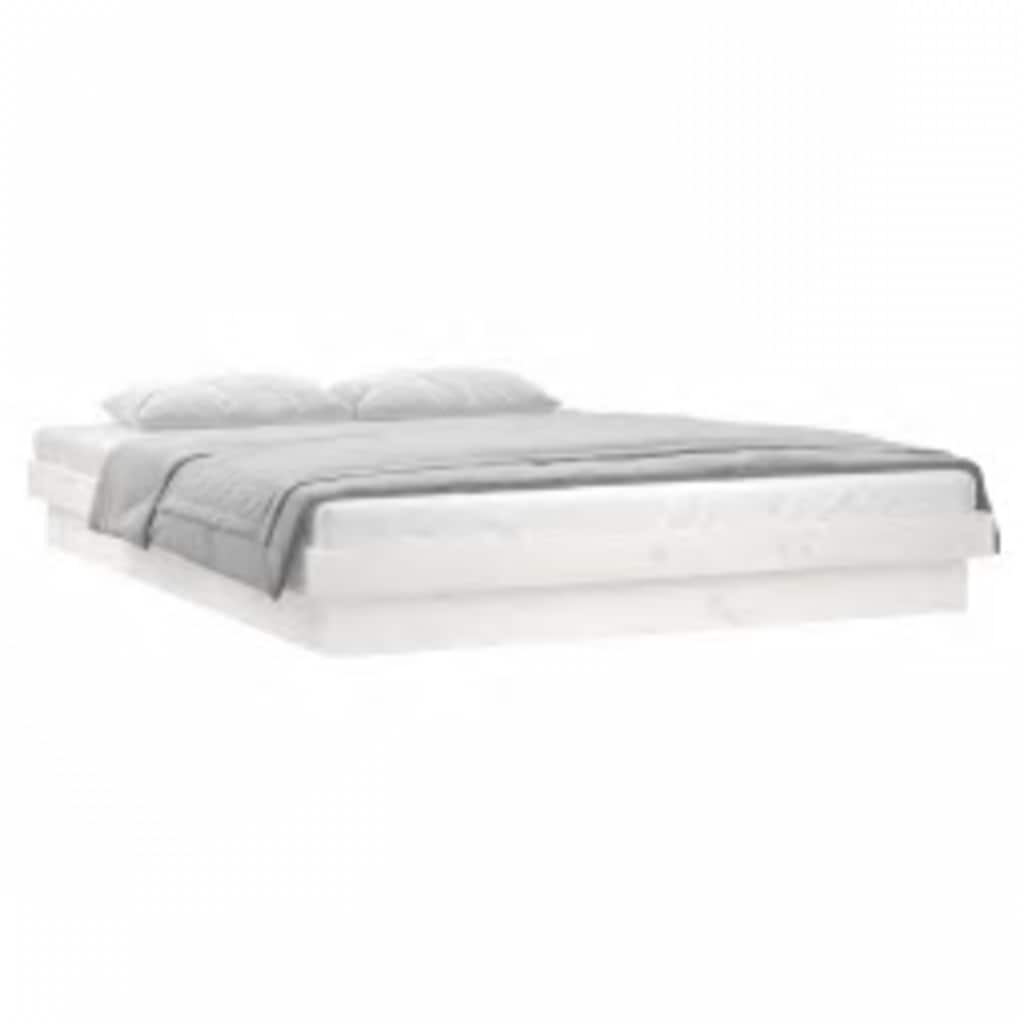 Bed Frame | White | Solid pinewood, Plywood | Double | Bed Frame