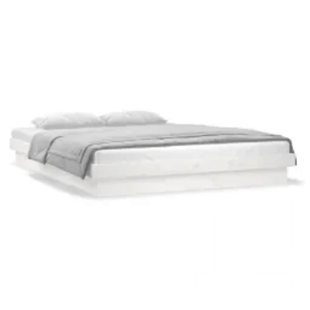 Bed Frame | White | Solid pinewood, Plywood | Double | Bed Frame