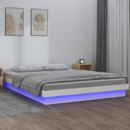 Bed Frame | White | Solid pinewood, Plywood | Double | Bed Frame