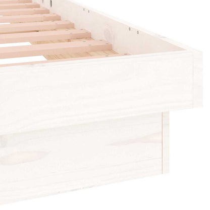 Bed Frame | White | Solid pinewood frame, Plywood slats | Small Single