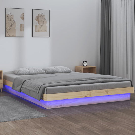 Bed Frame | Brown | Solid pine wood | 135x190 cm | Bed Frame