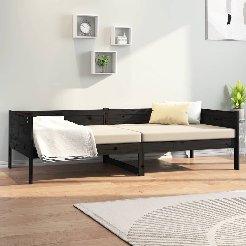 Day Bed | Black | Solid Pine Wood | Single