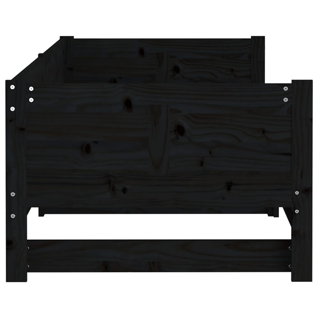 Pull-out Day Bed | Black | Solid pine wood | 2x | Convertible