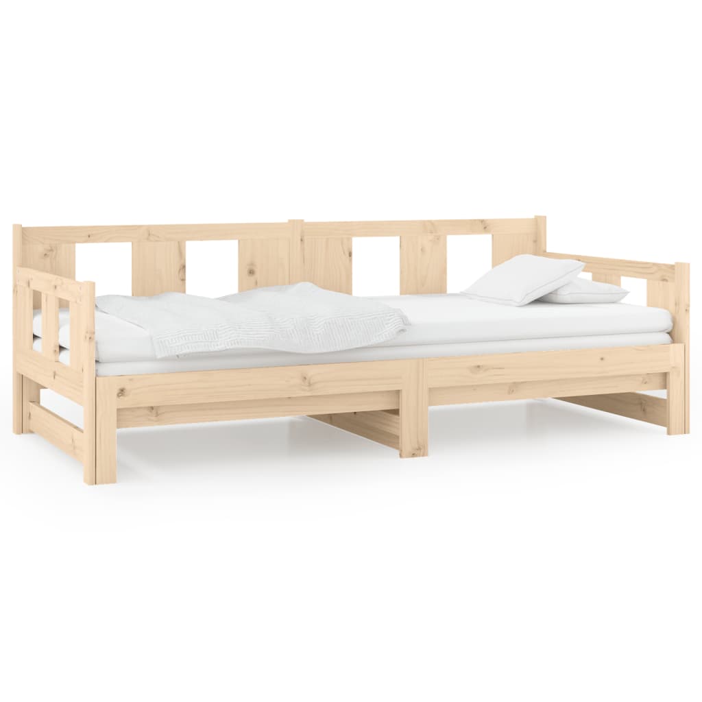 Pull-out Day Bed | Natural Pine | Solid Pine Wood | Full | Convertible