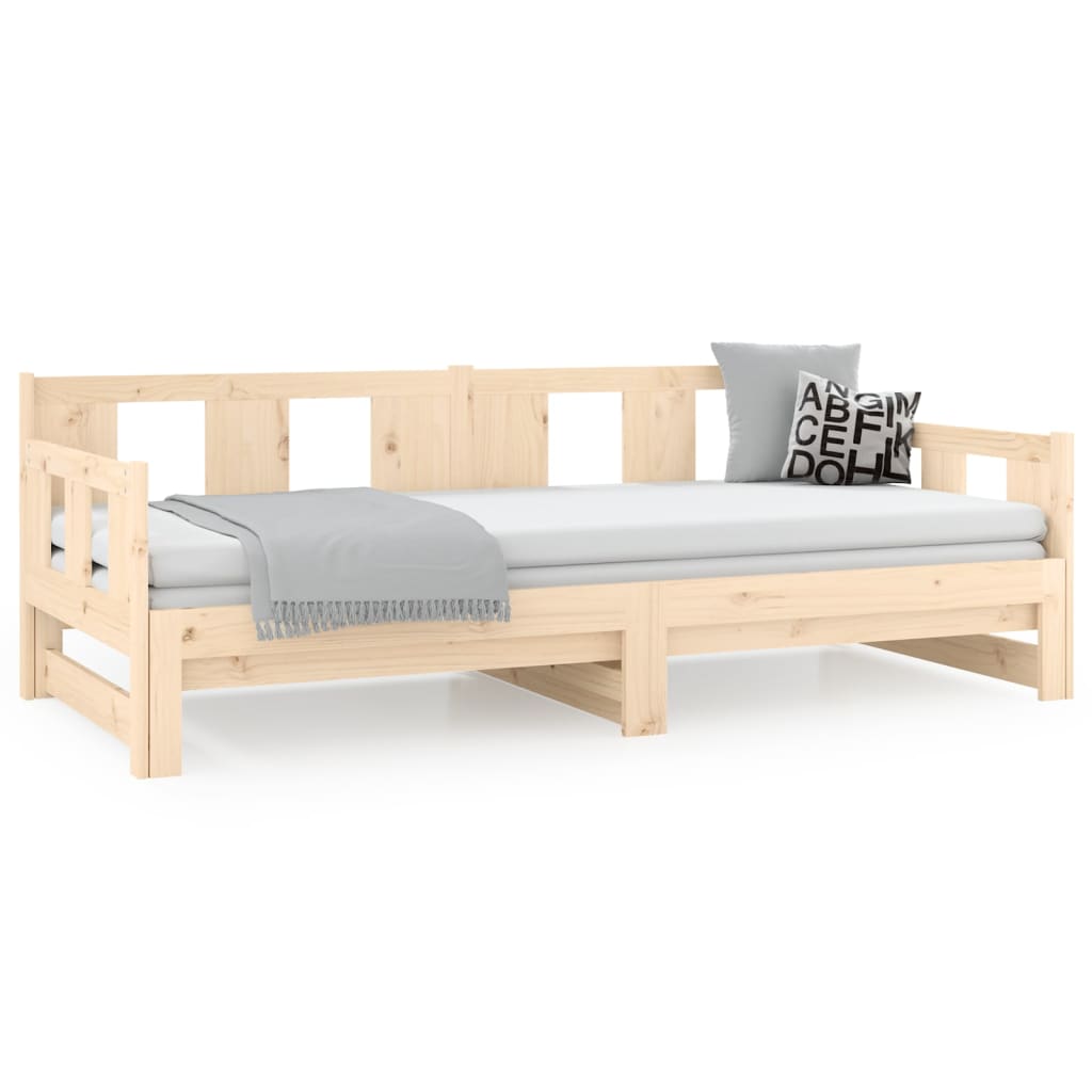 Pull-out Day Bed | Natural Pine | Solid Pine Wood | Full | Convertible