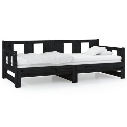 Pull-out Day Bed | Black | Solid pine wood | 2x