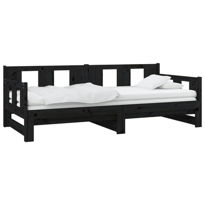 Pull-out Day Bed | Black | Solid pine wood | 2x