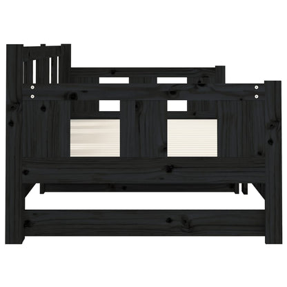 Pull-out Day Bed | Black | Solid pine wood | 2x