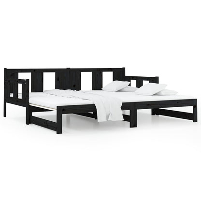 Pull-out Day Bed | Black | Solid pine wood | Medium