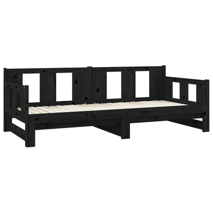 Pull-out Day Bed | Black | Solid pine wood | Medium