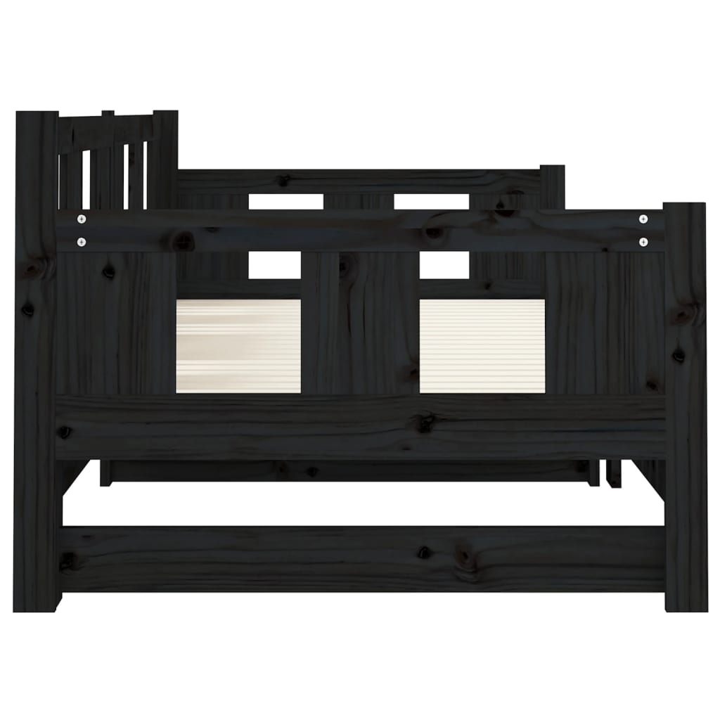 Pull-out Day Bed | Black | Solid pine wood | Medium