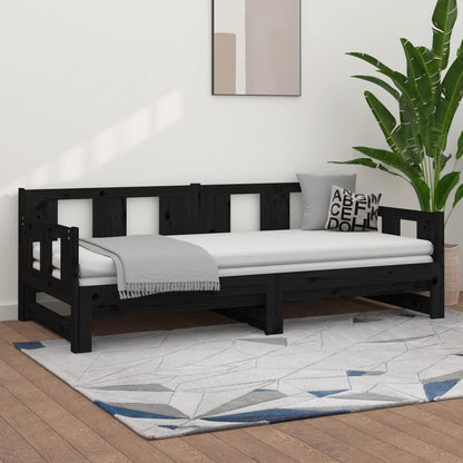 Pull-out Day Bed | Black | Solid pine wood | Medium