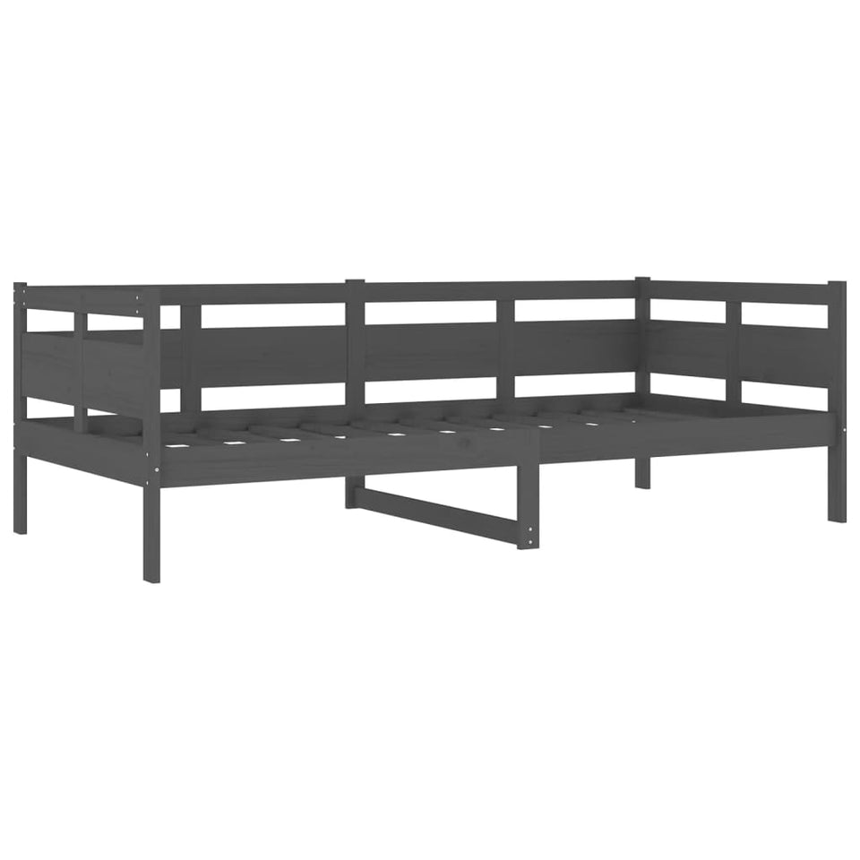 Day Bed Grey Solid Wood Pine 90x200 cm
