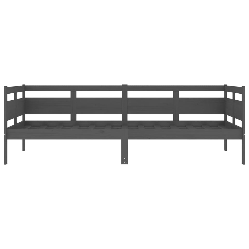 Day Bed Grey Solid Wood Pine 90x200 cm