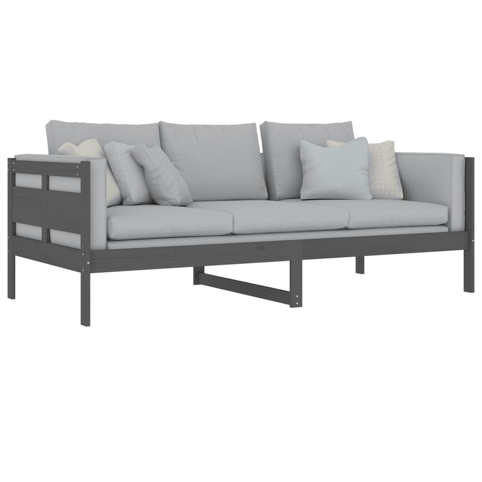 Day Bed Grey Solid Wood Pine 90x200 cm