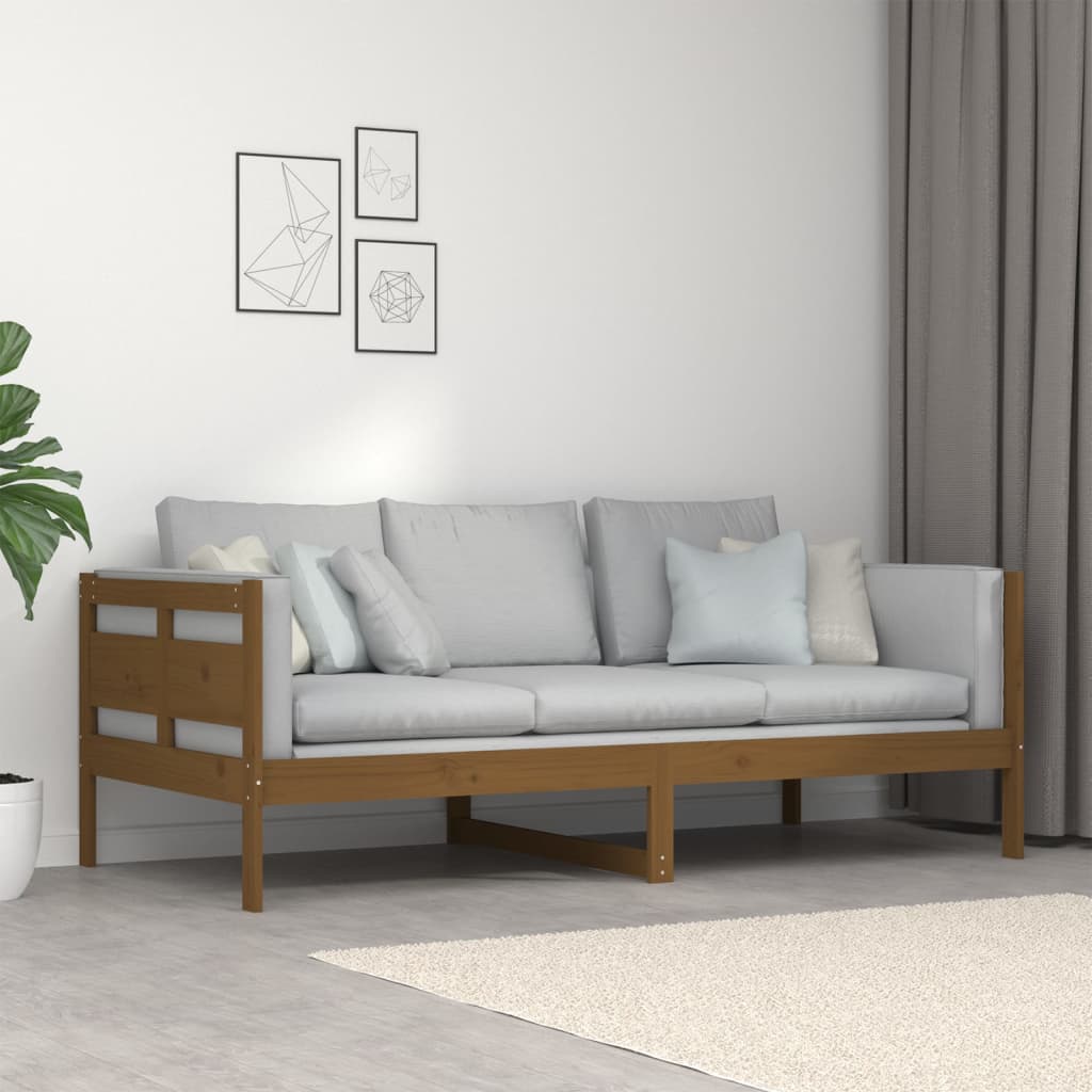 Day Bed | Honey Brown | Solid Pine Wood, Plywood | 90 x 190 cm