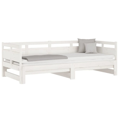 Pull-out Day Bed | White | Solid pine wood | 2x