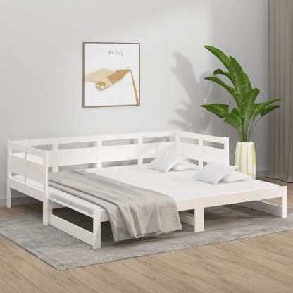 Pull-out Day Bed without Mattress White 2x(80x200) cm