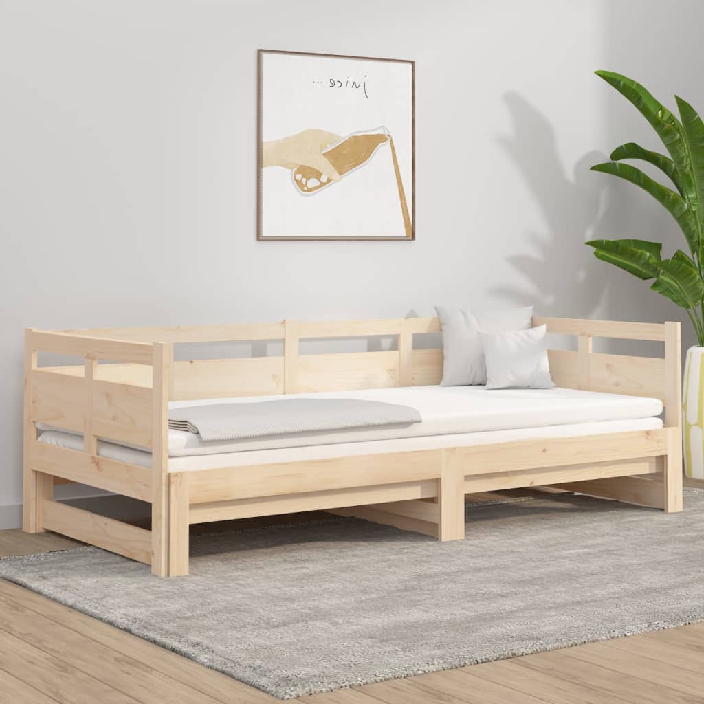 Pull-out Day Bed | Natural | Solid pine wood | Standard double