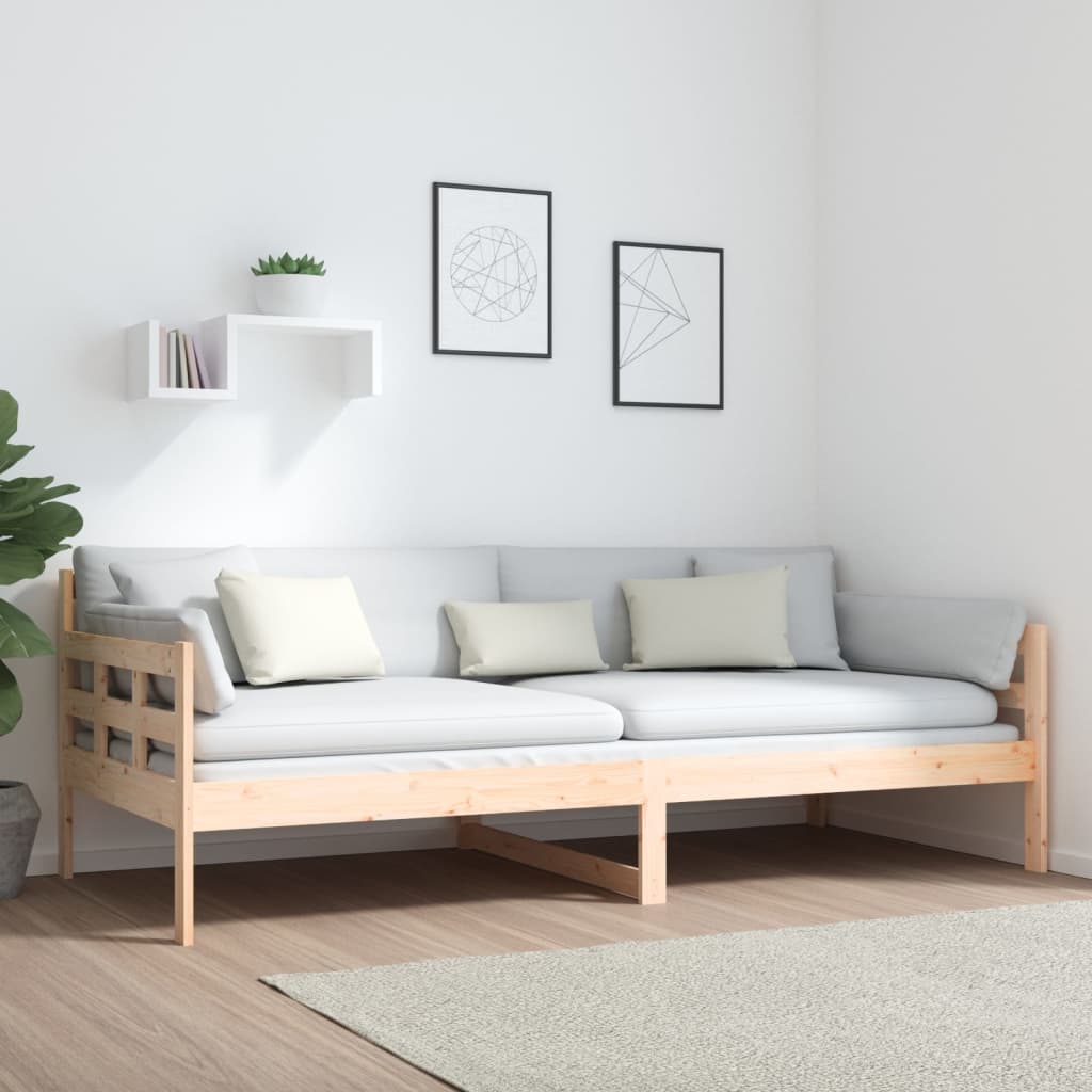 Day Bed | Natural Pine | Solid Pinewood | 90x200 cm | Convertible