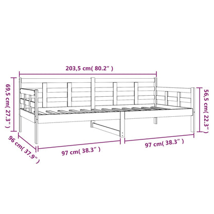 Day Bed | Natural Pine | Solid Pinewood | 90x200 cm | Convertible