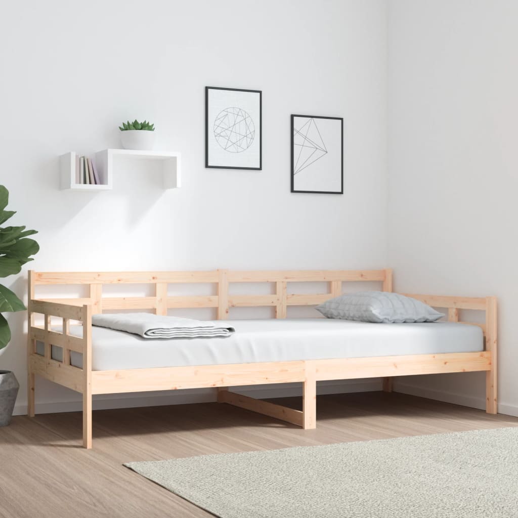 Day Bed | Natural Pine | Solid Pinewood | 90x200 cm | Convertible