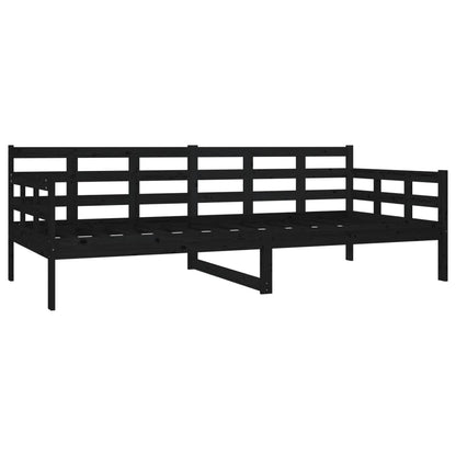 Day Bed | Black | Solid Pine Wood | Single |  Convertible