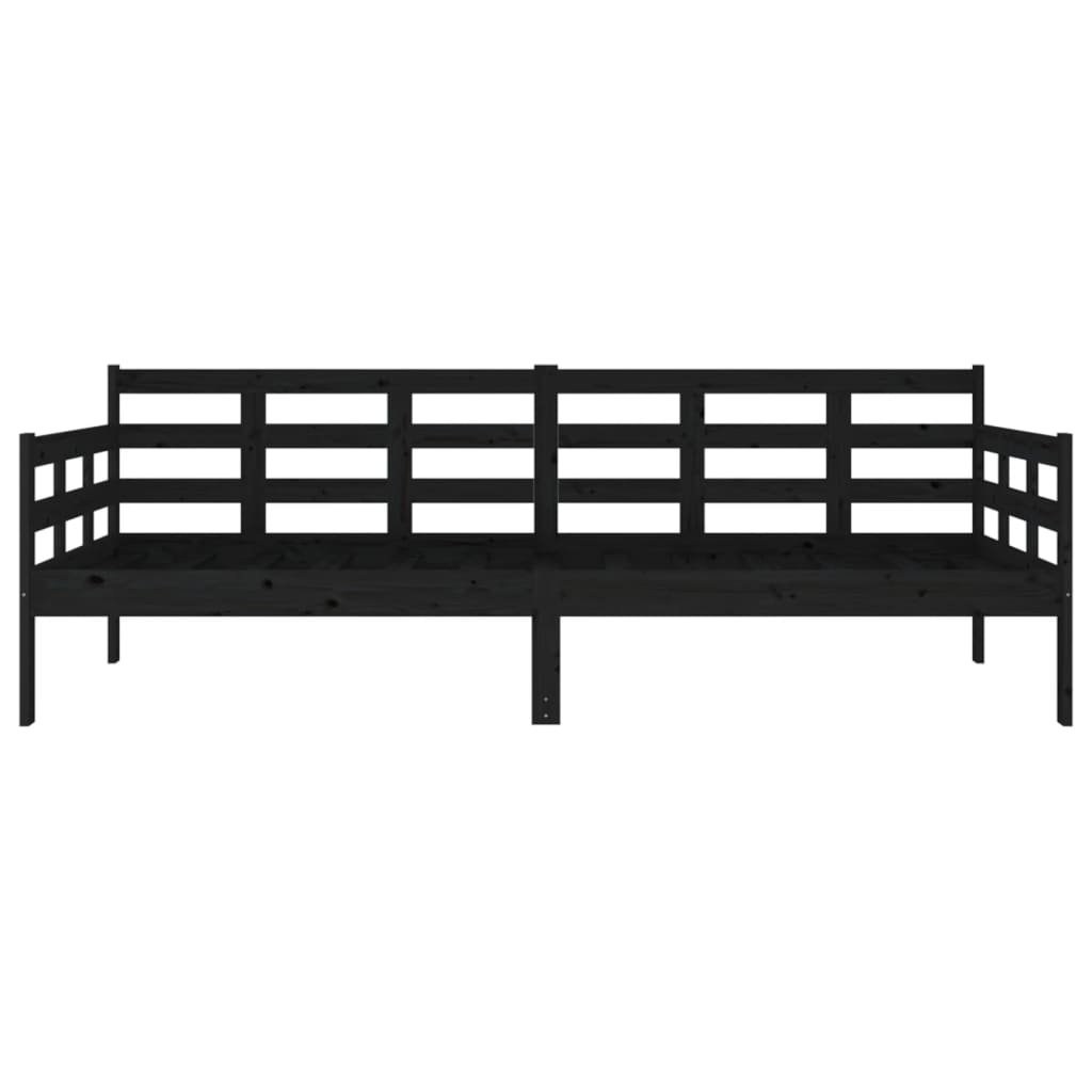 Day Bed | Black | Solid Pine Wood | Single |  Convertible