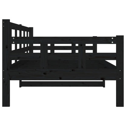 Day Bed | Black | Solid Pine Wood | Single |  Convertible