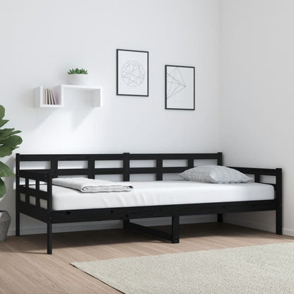 Day Bed | Black | Solid Pine Wood | Single |  Convertible