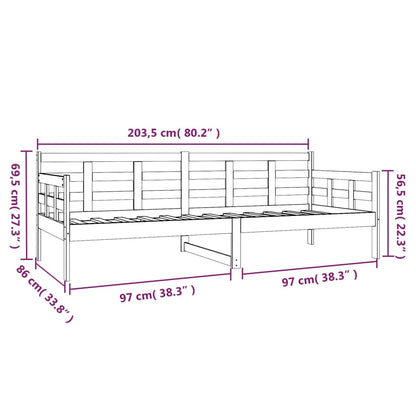 Day Bed | White | Solid pine wood | 80x200 cm