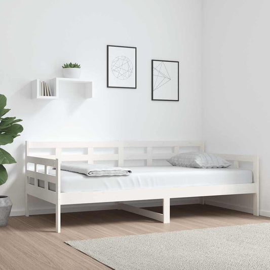 Day Bed without Mattress White Solid Wood Pine 90x190 cm Single