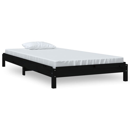 Stack Bed | Black | Solid Pinewood | Small Single | Stackable | Stack Bed