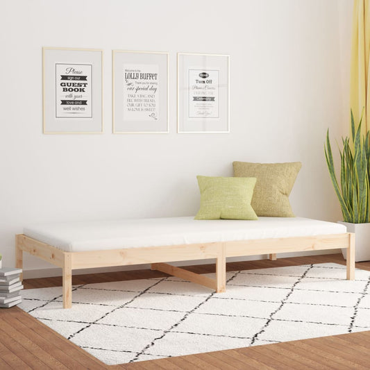 Day Bed | Natural Wood | Solid Pine Wood | Single | Day Bed | Rectangular