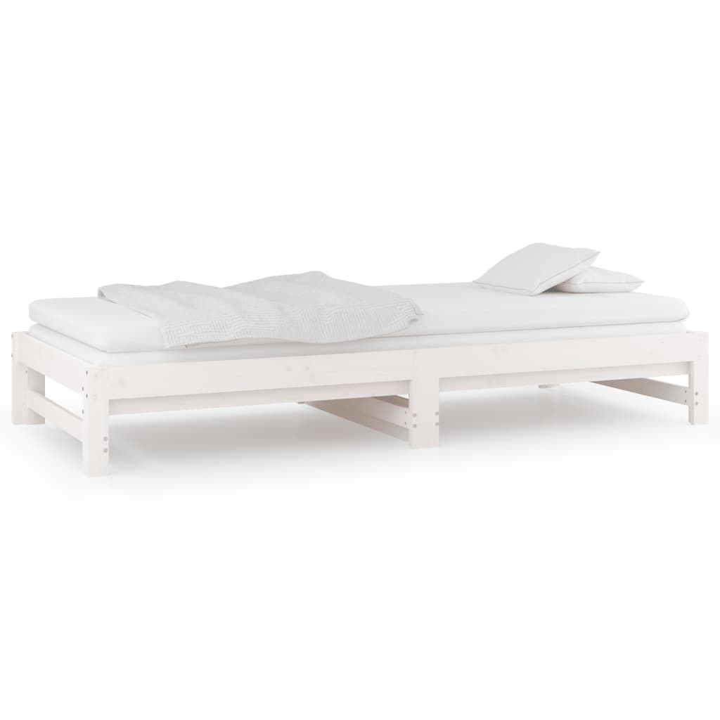 Day Bed | White | Solid pinewood | Double | Expandable | Day Bed