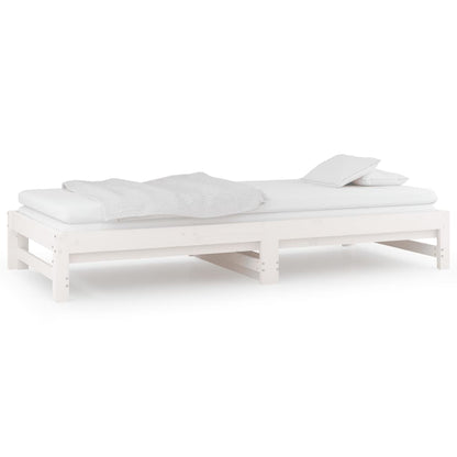 Day Bed | White | Solid pinewood | Double | Expandable | Day Bed