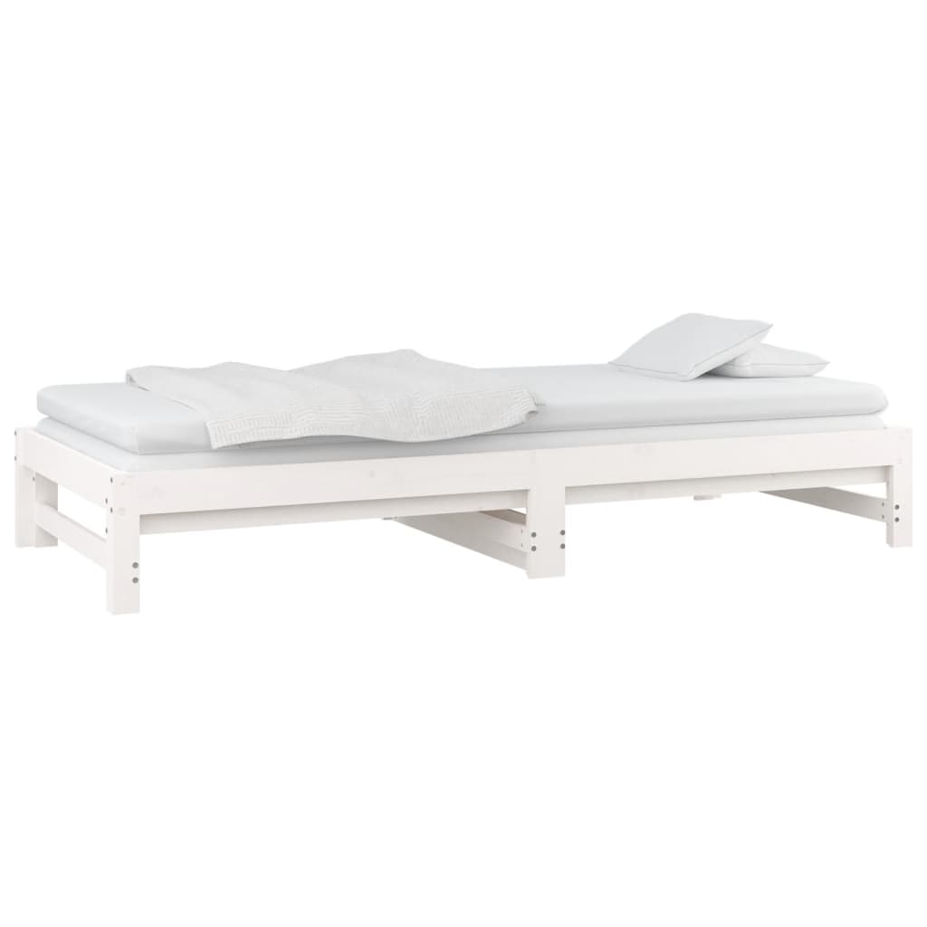Day Bed | White | Solid pinewood | Double | Expandable | Day Bed