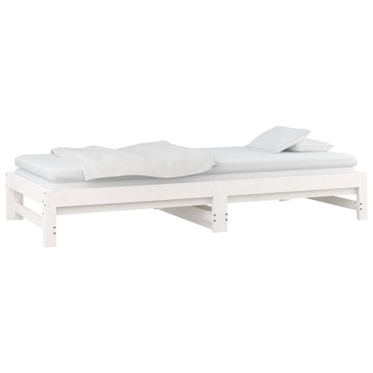 Day Bed | White | Solid pinewood | Double | Expandable | Day Bed