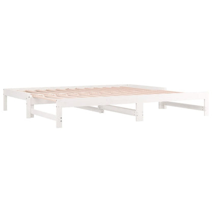 Day Bed | White | Solid pinewood | Double | Expandable | Day Bed