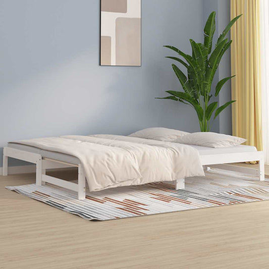 Pull-out Day Bed without Mattress White 2x(90x190) cm