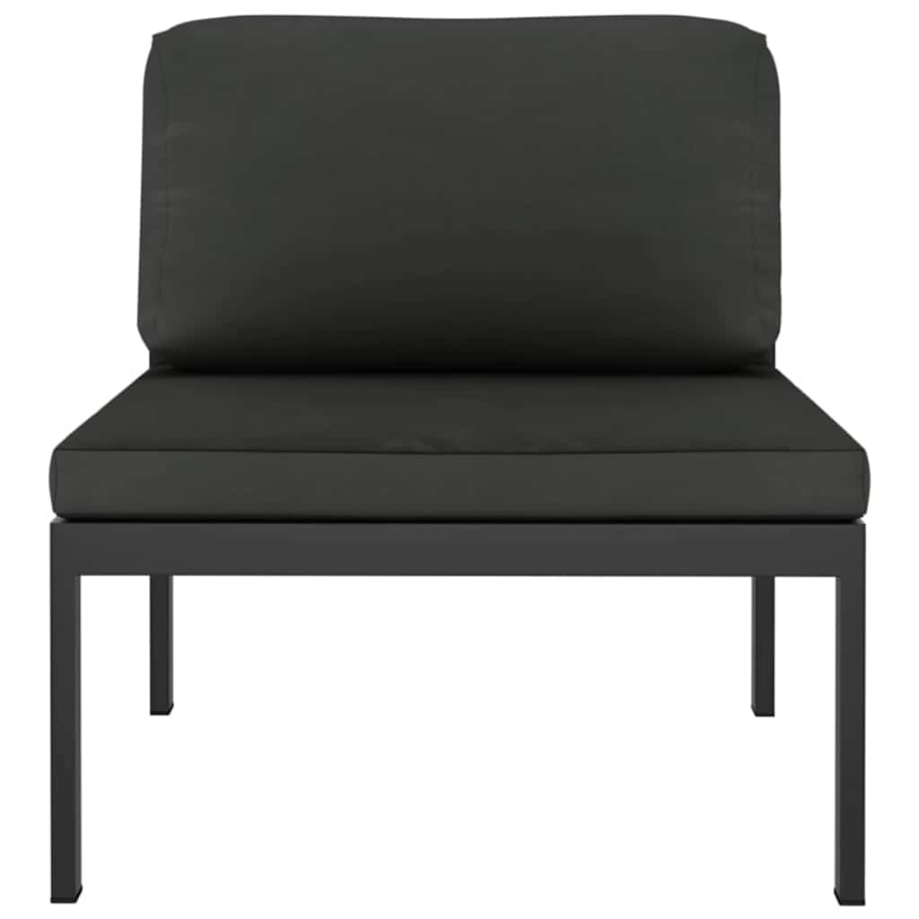 3 Piece Patio Lounge Set with Cushions Aluminum Anthracite