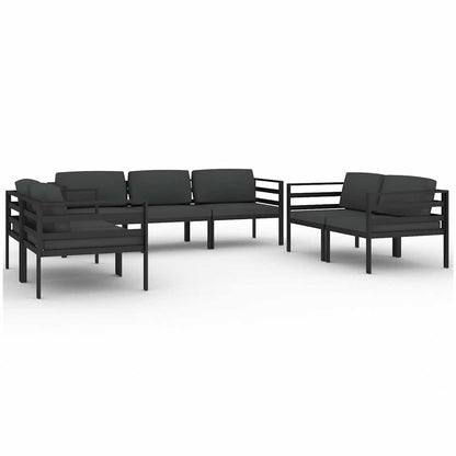 7 Piece Patio Lounge Set with Cushions Aluminum Anthracite