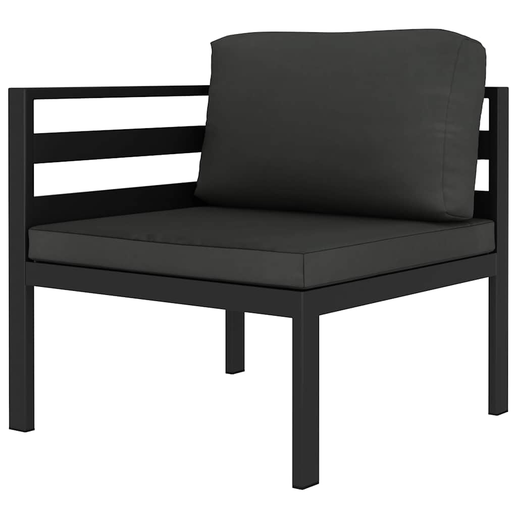 7 Piece Patio Lounge Set with Cushions Aluminum Anthracite