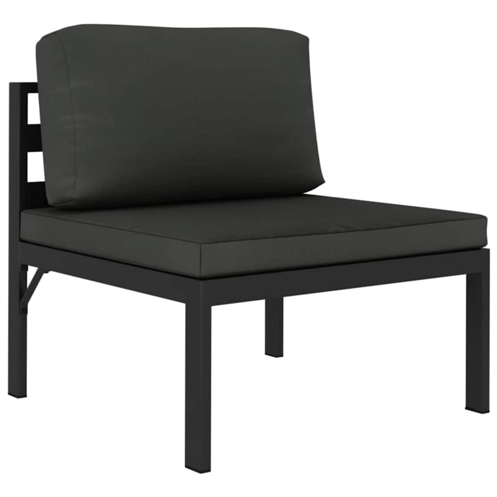 7 Piece Patio Lounge Set with Cushions Aluminum Anthracite