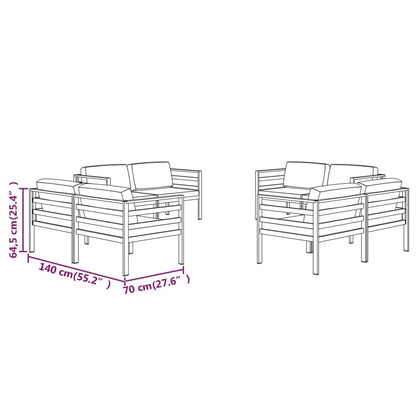 8 Piece Patio Lounge Set with Cushions Aluminum Anthracite